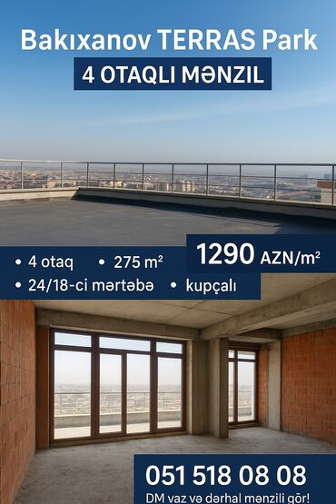 Yeni tikili: Bakıxanov Razinde TERRAS park yaşayış kompleksi 24/18 i 275 kv, 4