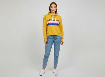 bluzy ze śmiesznym nadrukiem: Sinsay, Women`s hoodie, size M