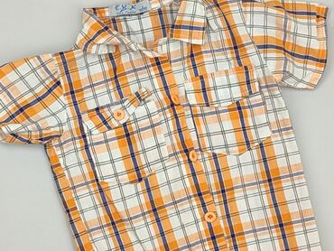 letnia sukienka na chrzest: Shirt 4-5 years, condition - Good, pattern - Cell, color - Orange