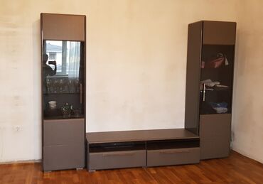 пластмассовые шкафы: Гарнитур для зала, ДСП, Самовывоз, цвет - Серый