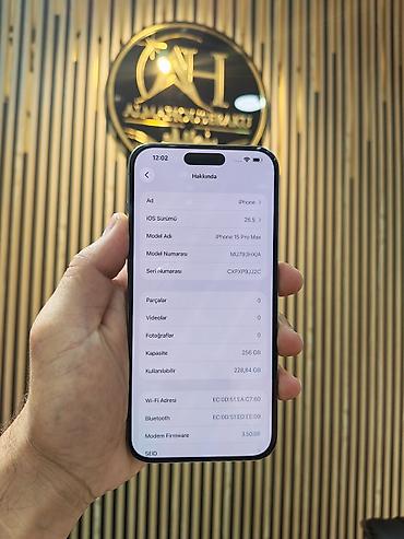 adaptırlar: IPhone 15 Pro Max, 256 GB, Natural Titanium, Zəmanət, Simsiz şarj, Face ID — 2
