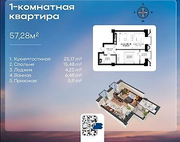 жк монблан: Строится, Элитка, 1 комната, 55 м² — 6