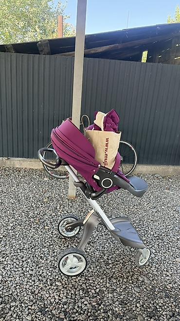 Детский мир: Детская прогулочная коляска Stokke Xplory (фиолетовый цвет) — 5