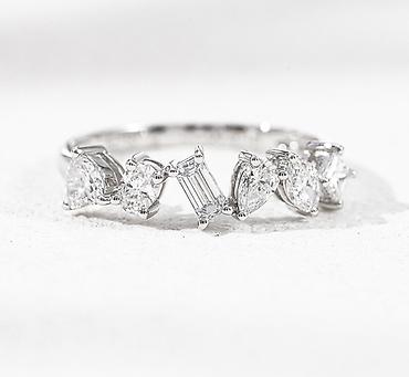 Кольца: 💍 Кольцо из белого золота 750 пробы с лабораторными бриллиантами • — 2