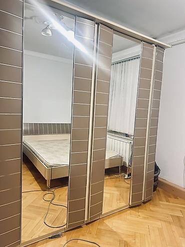 прихожие шкафы: Спальный гарнитур: кровать + шкаф-купе с зеркалами тумбы и - Кровать — 1