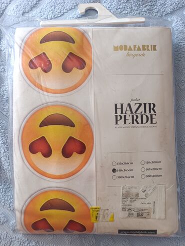 Ev üçün digər mallar: Yenidir açılmayıb.100%Material polislər smaylikli perde 49.90