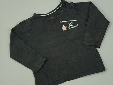 bluzka z bufiastymi rękawami czarna: Bluzka, Lupilu, 9-12 m, stan - Dobry