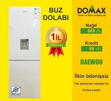 Soyuducular: Yeni 2 qapılı Hoffman Soyuducu Satılır, rəng - Ağ, Dispenserli