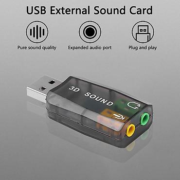 USB Xarici Səs Kartı – 3D Sound - USB qoşulma: Plug & Play – lalafo.az -da USB Xarici Səs Kartı – 3D Sound - USB qoşulma: Plug & Play –