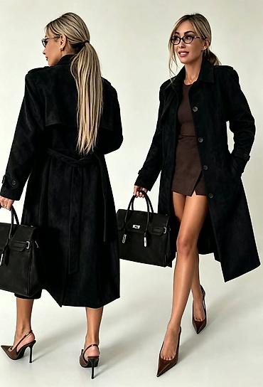 binarni sat: Fa, Ženski trench kaput – model 5210 - Kroj: klasični midi trench sa — 1