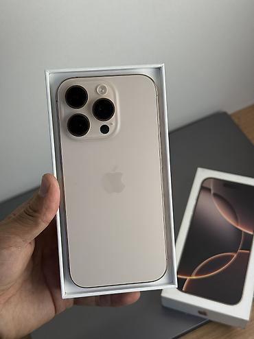 ok mobile: IPhone 16 Pro, Б/у, 256 ГБ, Desert Titanium, Защитное стекло, Чехол, Кабель, 92 % — 1