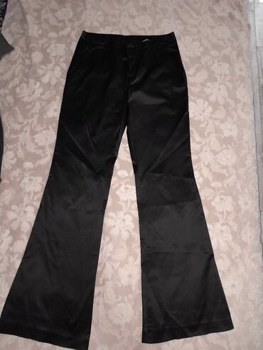 pantalone saten braon: S (EU 36), Normalan struk, Zvoncare