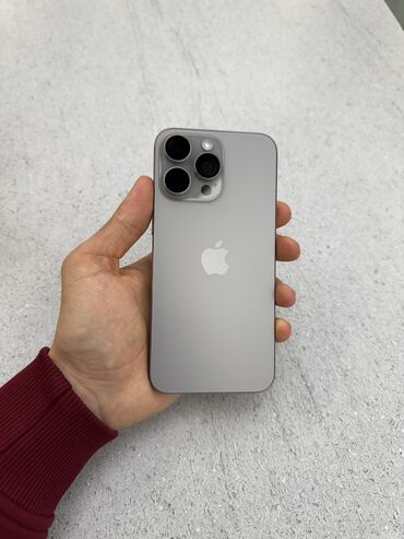 Apple iPhone: IPhone 15 Pro Max, Б/у, 256 ГБ, Natural Titanium, Чехол, Коробка, 89 %