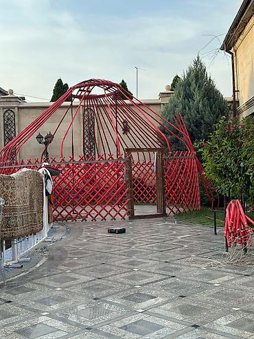 Аренда юрт: Аренда юрты, Каркас Деревянный, 75 баш, Самовар, С полом, Стол — 2