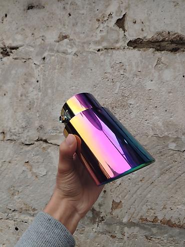 avto aksesuarlar topdan satış: Avtomobil egzoz başlığı – universal, göy qurşağı (neochrome) rəngli — 5