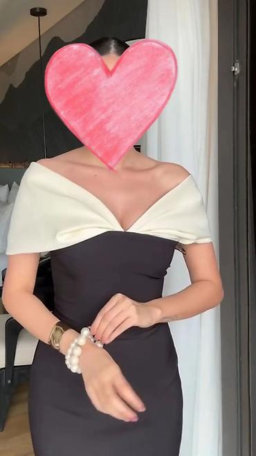 s 925: Zərif axşam geyimi – ikirəngli, çiyinüstü (off-shoulder) kəsim. - — 1