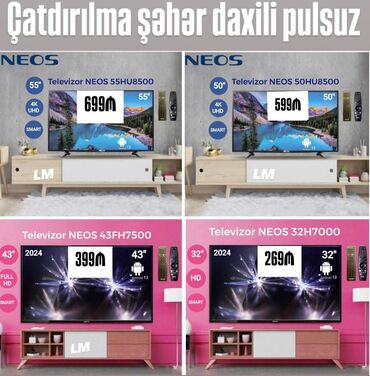 Sifarişlə masa və oturacaq dəstləri: İşlənmiş Televizor Neos Led 32" UHD (3840x2160), Pulsuz çatdırılma