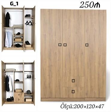 Ev üçün mebel: G_1 model geyim dolabı - Material: Təbiətə yaxın ağac teksturalı — 1