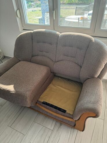 zidni sat na lepljenje: Three-seat sofas, Textile, color - Brown, Used