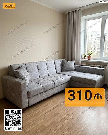 LA Mini künc divanı - Model kodu: 13089 - Rəng: açıq boz, mərmər