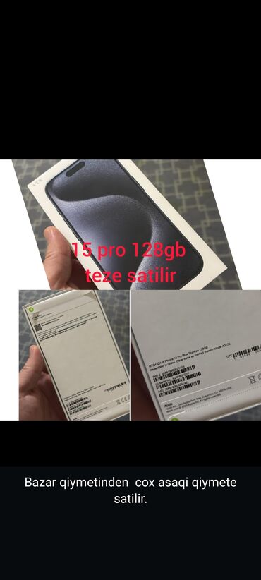 Apple iPhone: IPhone 15 Pro, 128 GB, Blue Titanium