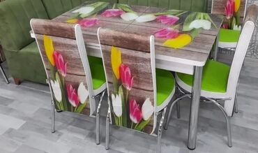 Masa və oturacaq dəstləri: Mətbəx üçün, Yeni, Açılan, Dördbucaq masa, 4 stul — 3