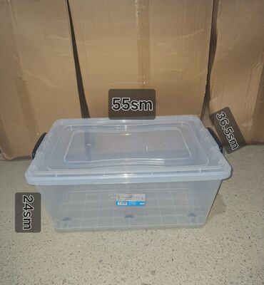 Yemək konteynerləri: Şəffaf plastik saxlama qutuları – qapaqlı və kilidli Məhsul təsviri — 2