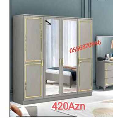 Dolablar: Yeni, Açılan, 4 qapılı Düz dolab, Qarderob, paltar dolabı, Azərbaycan — 3