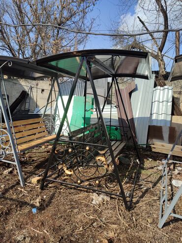 Садовые качели: Садовые качели Металл, Со спинкой, С крышей at lalafo.kg — 6 Садовые качели: Садовые качели Металл, Со спинкой, С крышей — 6