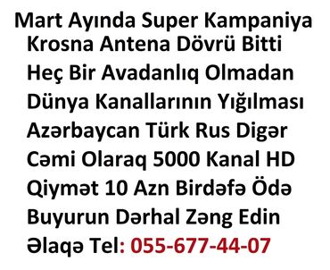 krosnu kanal yigmaq azerbaycan: Peyk antenalarının quraşdırılması | Quraşdırılma, Təmir, Tənzimlənmə | Zəmanət