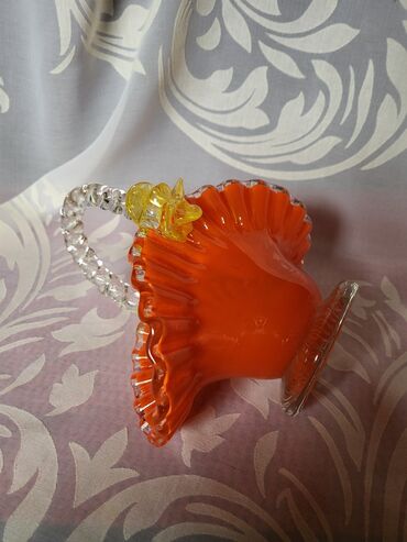 Ostali kućni dekor: Murano nova korpa,duvano staklo 70te. Korpica nova,sve na njoj je — 14