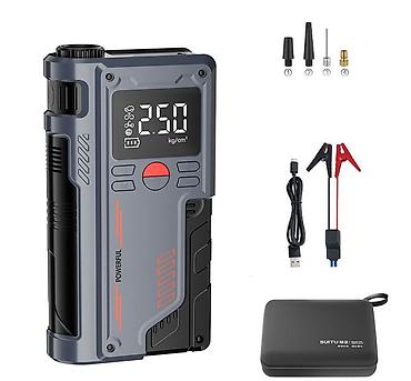 battery pack: Пусковое зарядное устройство Jump Starter + компрессор для накачки — 2