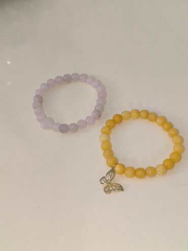 Bilərziklər: Məhsul: Əl işi daş muncuqlu elastik bilərziklər dəsti Təsvir: - Bir — 3