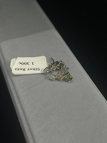 Серебряные серьги: Серебряные серьги, Проба 925, Фианит, Женские — 13