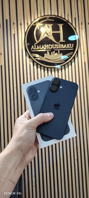 telefon iphone 11: IPhone 16, 128 GB, Black Titanium, Sənədlərlə, Simsiz şarj, Face ID — 1