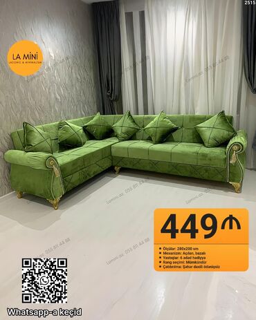 Divanlar: Künc divan, Açılan, Bazalı, Parça, Şəhərdaxili pulsuz çatdırılma