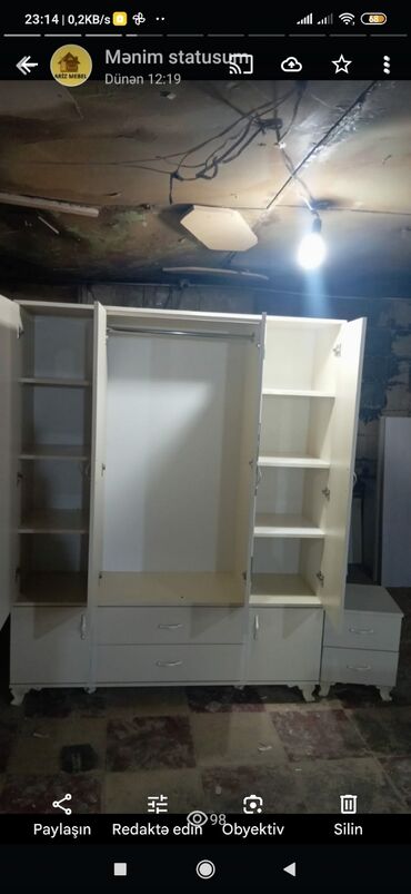 Dolablar: Yeni, Açılan, 4 qapılı Düz dolab, Qarderob, paltar dolabı, Azərbaycan — 14