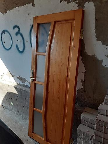 brus taxta: Ağac qapılar – şüşəli dekor paneli ilə - Material: təbii ağac (şam — 4