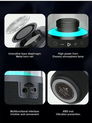 калонка музкалный: Беспроводная колонка Kisonli LP-3S с RGB‑подсветкой - Мощный динамик