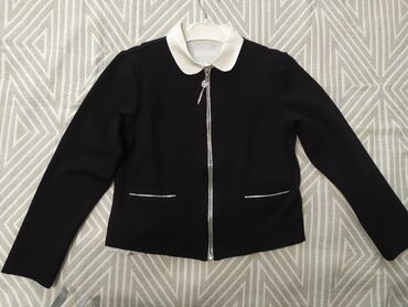 черный пиджак женский: Школьная форма, цвет - Черный, Б/у