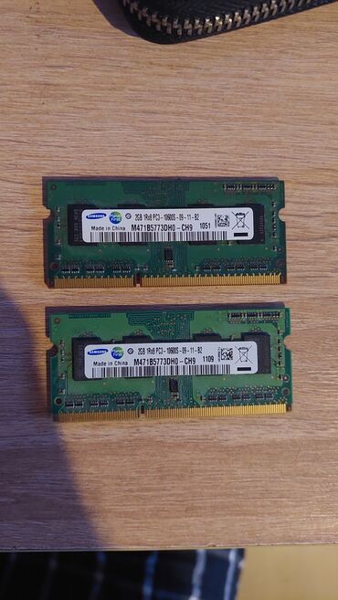Процессоры: Samsung 2 gb 1rx8 PC3 10600S Noutbuk üçün - iki ədəd var. Qiymət