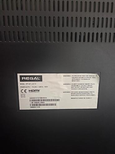 gencede televizor: REGAL RTV 40" LCD televizor Texniki məlumatlar: - Ekran: 40 düym, LCD — 2