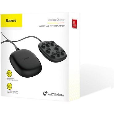 huawe: Simsiz şarj cihazı Baseus Suction Cup Wireless Charger 10W Black — 1