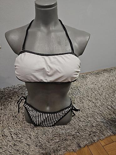 tigrasti kupaci: Dvoderni ženski bikini set – crno-bela kombinacija. M vel — 1