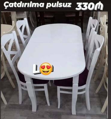 madeyra mebel stol stul: Yeni, Oval masa, 4 stul