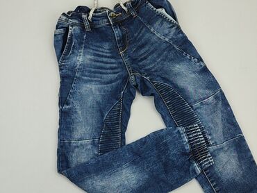 jeans slouchy: Spodnie jeansowe, 10 lat, 140/146, stan - Dobry