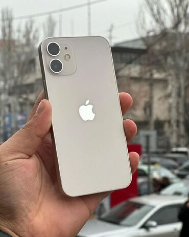 телефон хонор: IPhone 12 mini, Колдонулган, 128 ГБ, Ак, Заряддоочу түзүлүш, Коргоочу айнек, Кабель, 82 %