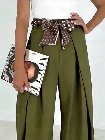 Pantalone: 🔥Ženske široke pantalone sa maramom/pojasom
✅2350 din — 11