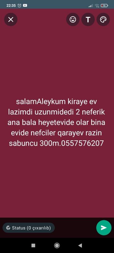 ata türk də mənzil alaram: 1 комната, 50 м²