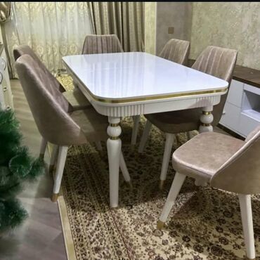 Masa və oturacaq dəstləri: Qonaq otağı üçün, Yeni, Açılan, Dördbucaq masa, 6 stul -da lalafo.az — 3 Masa və oturacaq dəstləri: Qonaq otağı üçün, Yeni, Açılan, Dördbucaq masa, 6 stul — 3